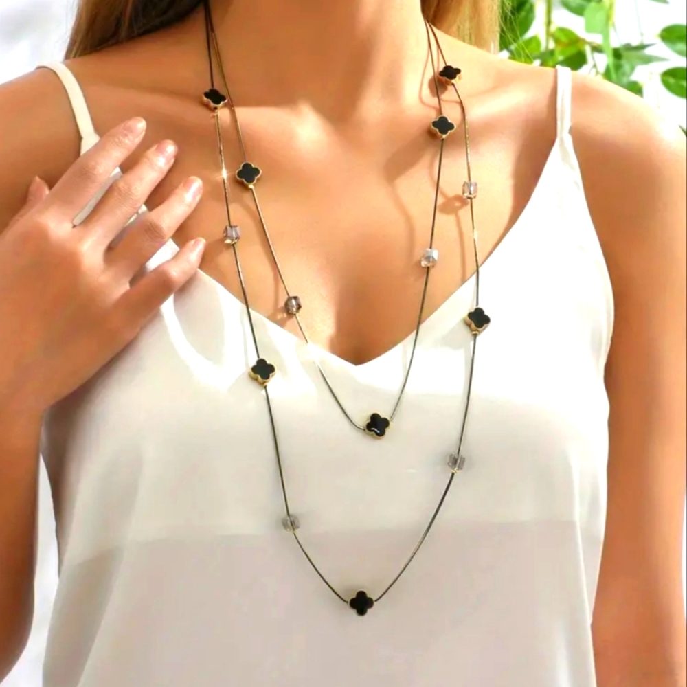 Elegant design multilayered necklace